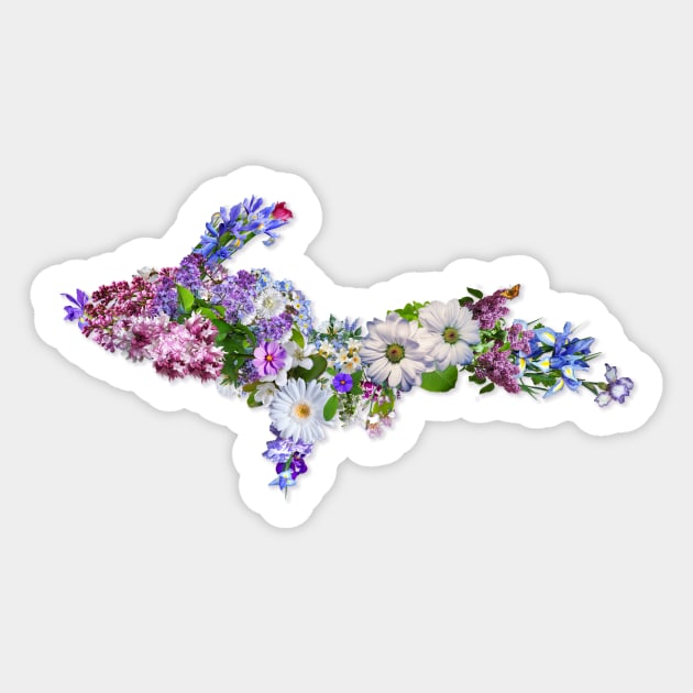 Upper Peninsula Flowers Outline Sticker by Jarrodjvandenberg